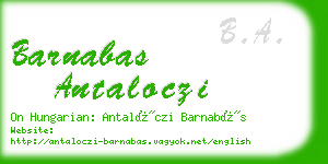 barnabas antaloczi business card